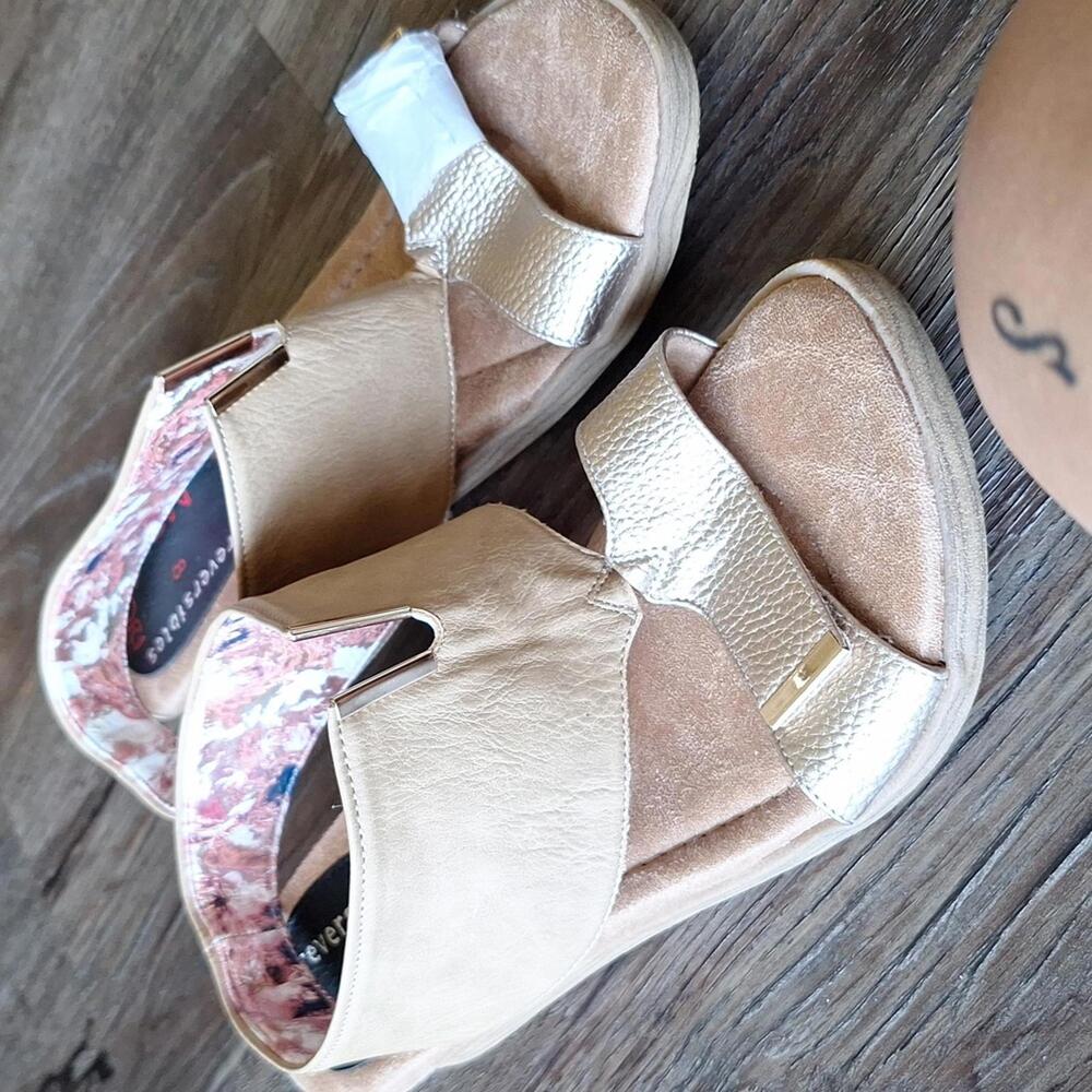 Nwt Modzori Reversible Strap Platform Open Toe Sandal Size 8 - Picture 3 of 8